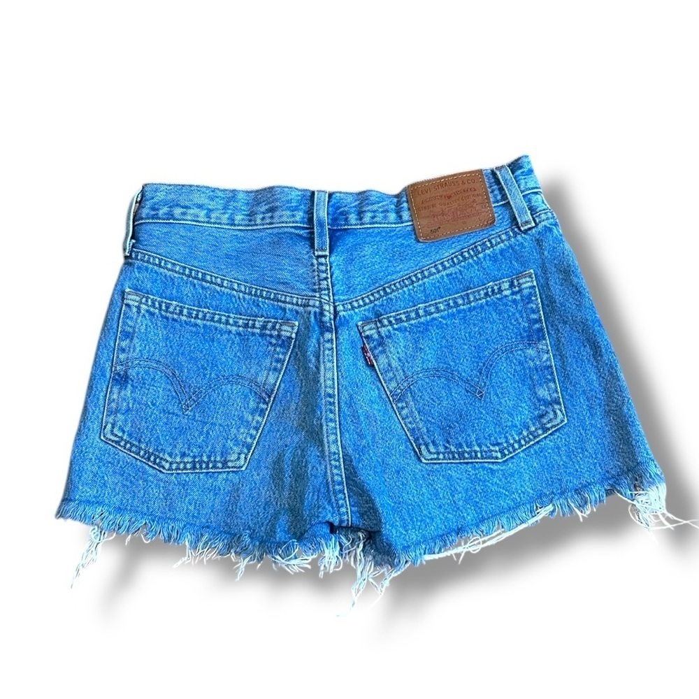 Levi’s Premium 501 Medium Wash Cutoff Denim Shorts Size 25 - Picture 4 of 7